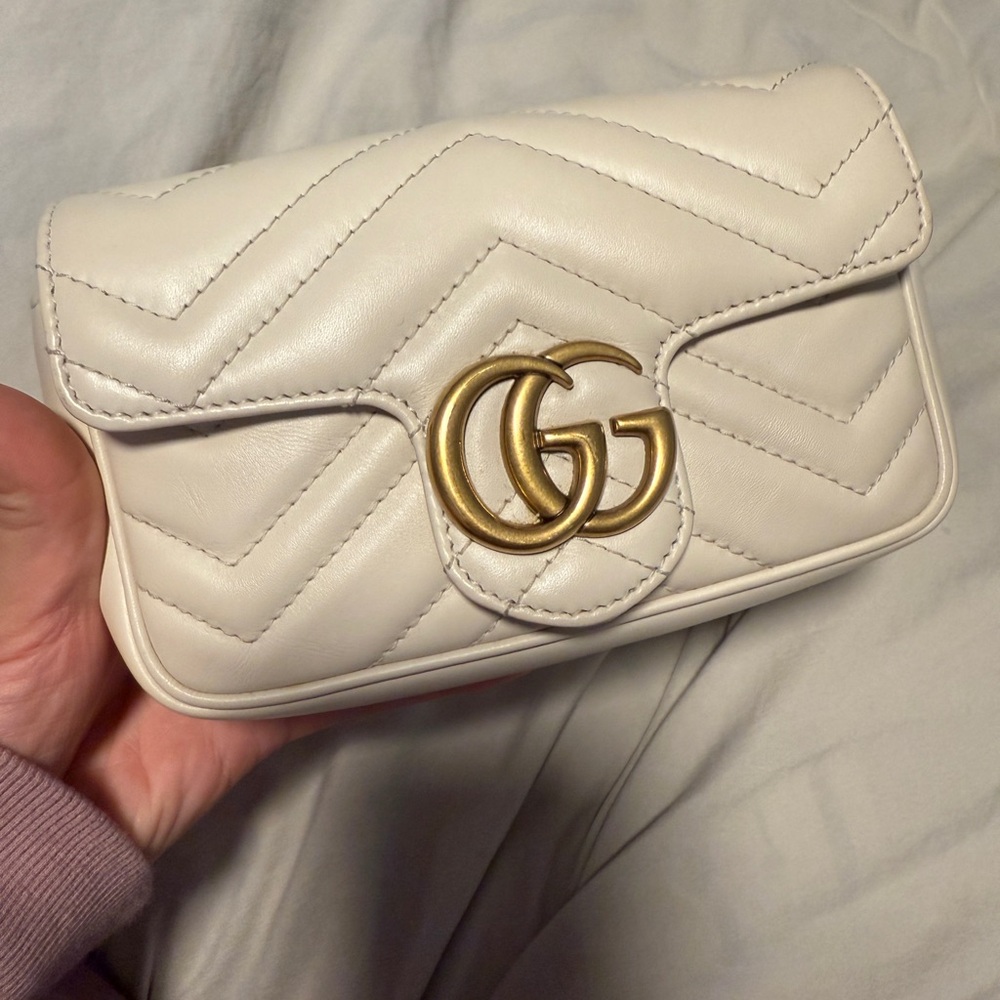 Super mini Gucci white marmont